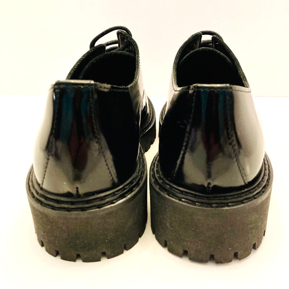 Maeve Anthropologie Platform Oxfords Womens 8 EU‎ 39 Black Leather Lug Sole - Picture 6 of 11